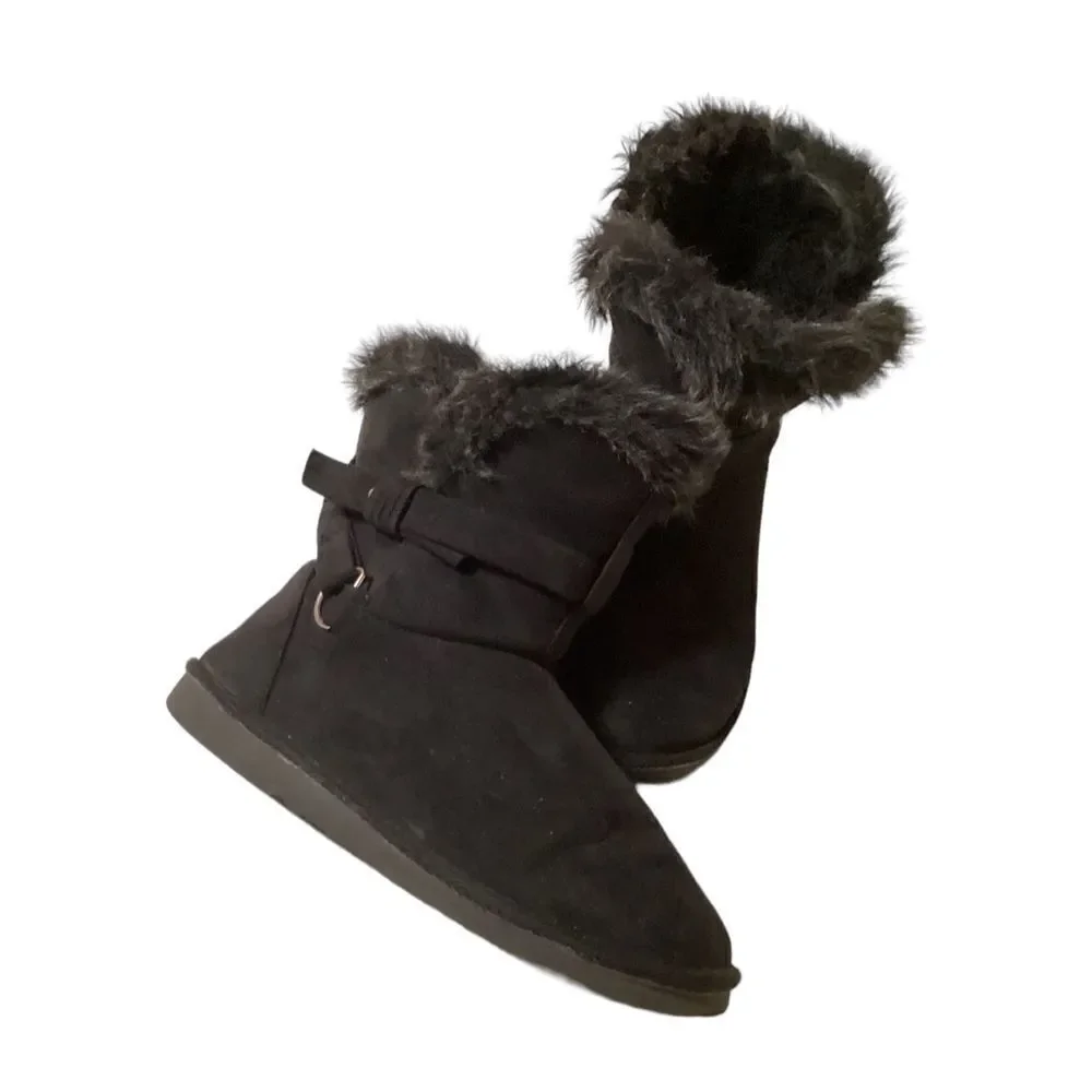Black Faux Leather Women’s Boots 9